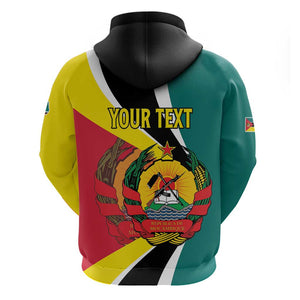 Personalized Mozambique Independence Day Hoodie Coat Of Arms - Flag Style