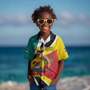 Personalized Mozambique Independence Day Kid Hawaiian Shirt Coat Of Arms - Flag Style