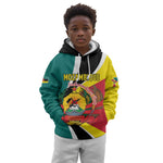 Personalized Mozambique Independence Day Kid Hoodie Coat Of Arms - Flag Style