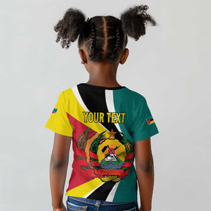 Personalized Mozambique Independence Day Kid T shirt Coat Of Arms - Flag Style