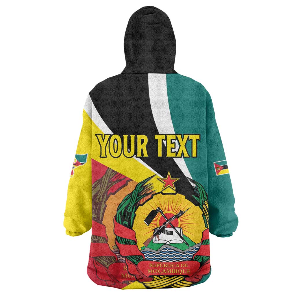 Personalized Mozambique Independence Day Kid Wearable Blanket Hoodie Coat Of Arms - Flag Style