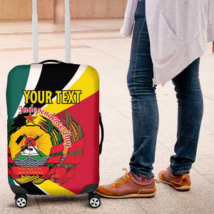 Personalized Mozambique Independence Day Luggage Cover Coat Of Arms - Flag Style