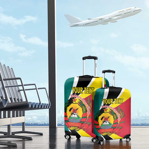 Personalized Mozambique Independence Day Luggage Cover Coat Of Arms - Flag Style