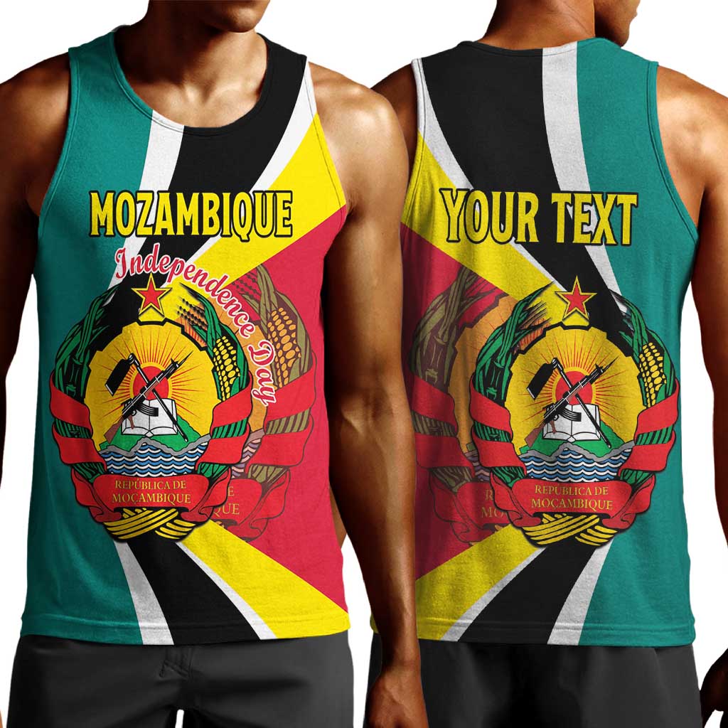 Personalized Mozambique Independence Day Men Tank Top Coat Of Arms - Flag Style