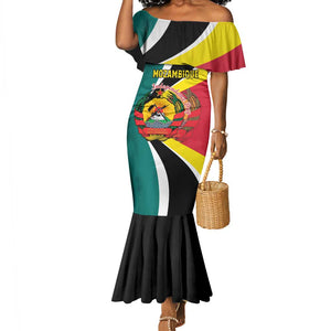 Personalized Mozambique Independence Day Mermaid Dress Coat Of Arms - Flag Style