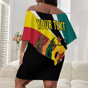 Personalized Mozambique Independence Day Off Shoulder Short Dress Coat Of Arms - Flag Style