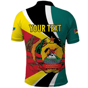 Personalized Mozambique Independence Day Polo Shirt Coat Of Arms - Flag Style