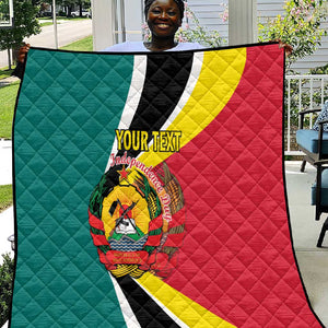 Personalized Mozambique Independence Day Quilt Coat Of Arms - Flag Style