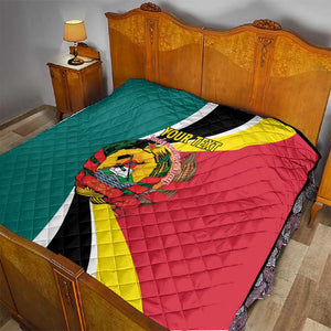 Personalized Mozambique Independence Day Quilt Coat Of Arms - Flag Style