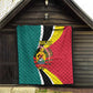 Personalized Mozambique Independence Day Quilt Coat Of Arms - Flag Style