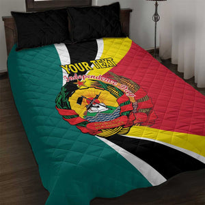 Personalized Mozambique Independence Day Quilt Bed Set Coat Of Arms - Flag Style