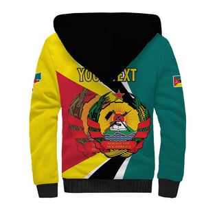 Personalized Mozambique Independence Day Sherpa Hoodie Coat Of Arms - Flag Style