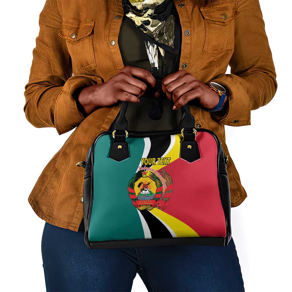 Personalized Mozambique Independence Day Shoulder Handbag Coat Of Arms - Flag Style