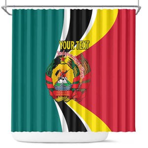 Personalized Mozambique Independence Day Shower Curtain Coat Of Arms - Flag Style