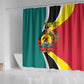 Personalized Mozambique Independence Day Shower Curtain Coat Of Arms - Flag Style