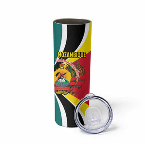 Personalized Mozambique Independence Day Skinny Tumbler Coat Of Arms - Flag Style