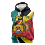 Personalized Mozambique Independence Day Sleeveless Hoodie Coat Of Arms - Flag Style - African Pride