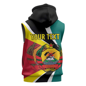 Personalized Mozambique Independence Day Sleeveless Hoodie Coat Of Arms - Flag Style - African Pride