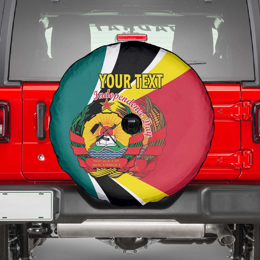 Personalized Mozambique Independence Day Spare Tire Cover Coat Of Arms - Flag Style