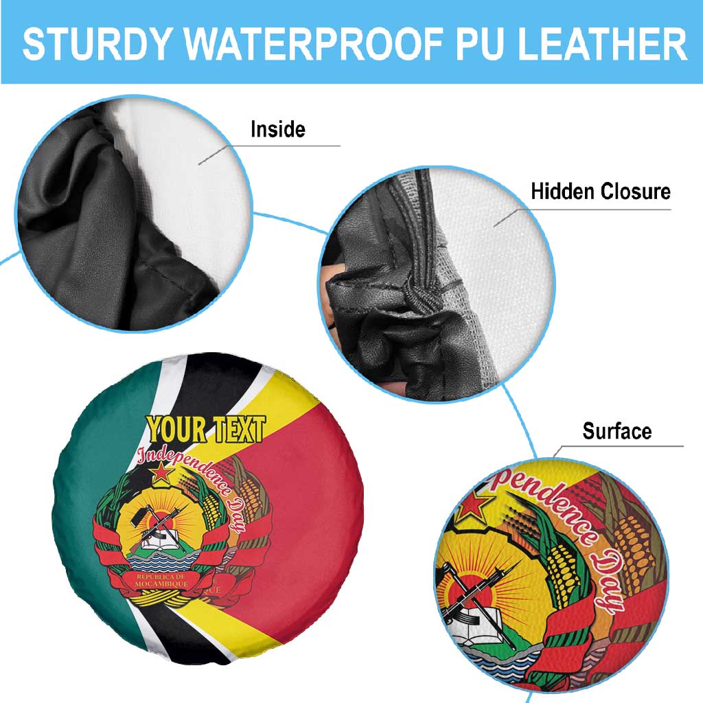 Personalized Mozambique Independence Day Spare Tire Cover Coat Of Arms - Flag Style