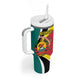 Personalized Mozambique Independence Day Tumbler With Handle Coat Of Arms - Flag Style