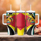 Personalized Mozambique Independence Day Tumbler With Handle Coat Of Arms - Flag Style