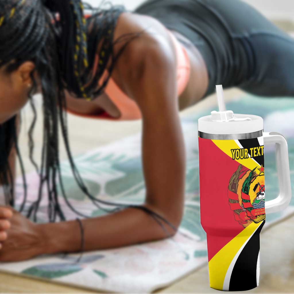 Personalized Mozambique Independence Day Tumbler With Handle Coat Of Arms - Flag Style