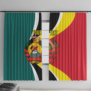 Personalized Mozambique Independence Day Window Curtain Coat Of Arms - Flag Style