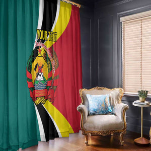 Personalized Mozambique Independence Day Window Curtain Coat Of Arms - Flag Style