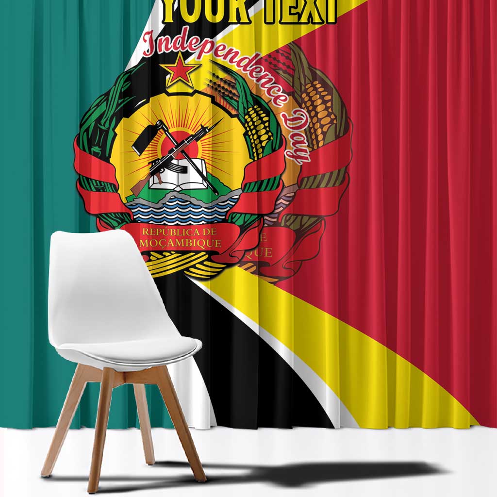 Personalized Mozambique Independence Day Window Curtain Coat Of Arms - Flag Style