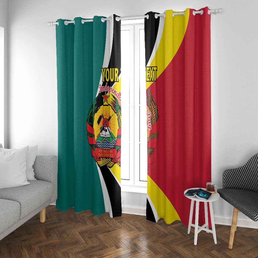 Personalized Mozambique Independence Day Window Curtain Coat Of Arms - Flag Style