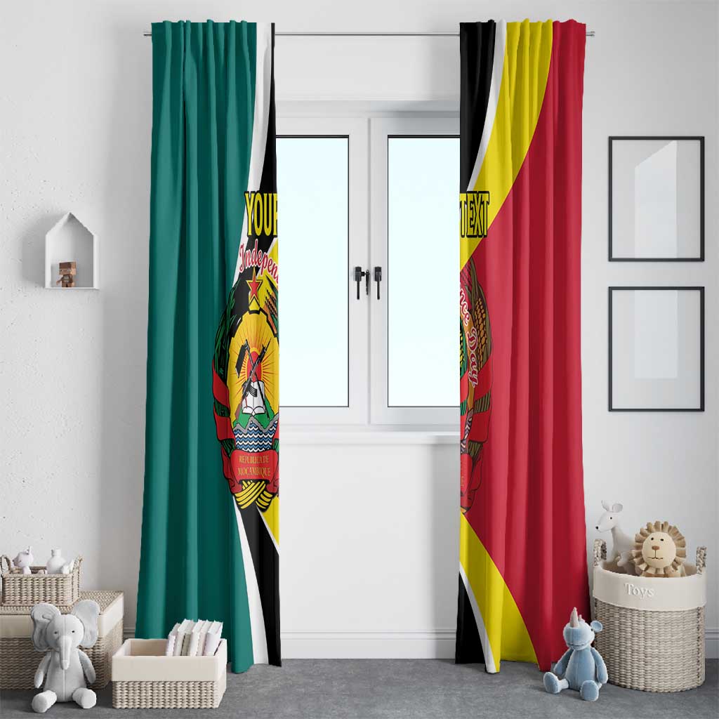 Personalized Mozambique Independence Day Window Curtain Coat Of Arms - Flag Style