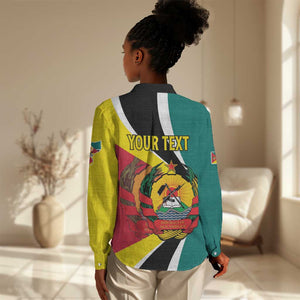 Personalized Mozambique Independence Day Women Casual Shirt Coat Of Arms - Flag Style