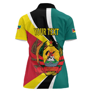 Personalized Mozambique Independence Day Women Polo Shirt Coat Of Arms - Flag Style
