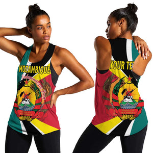 Personalized Mozambique Independence Day Women Racerback Tank Coat Of Arms - Flag Style