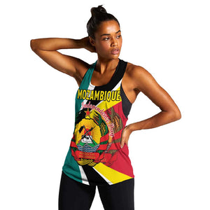 Personalized Mozambique Independence Day Women Racerback Tank Coat Of Arms - Flag Style