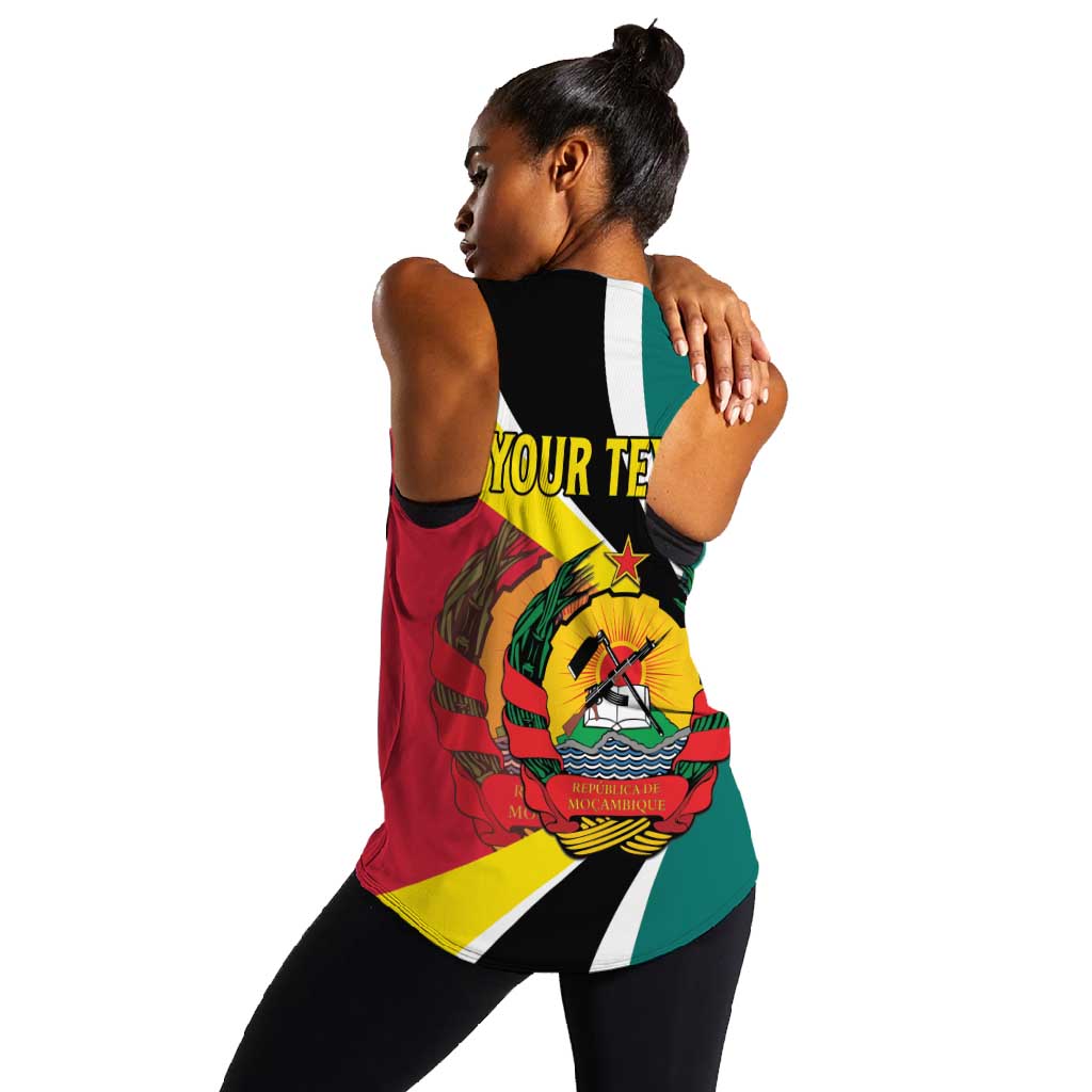 Personalized Mozambique Independence Day Women Racerback Tank Coat Of Arms - Flag Style