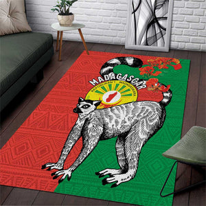 Happy Madagasikara Independence Day Area Rug Ring-Tailed Lemur With Seal
