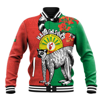 Happy Madagasikara Independence Day Baseball Jacket Ring-Tailed Lemur With Seal