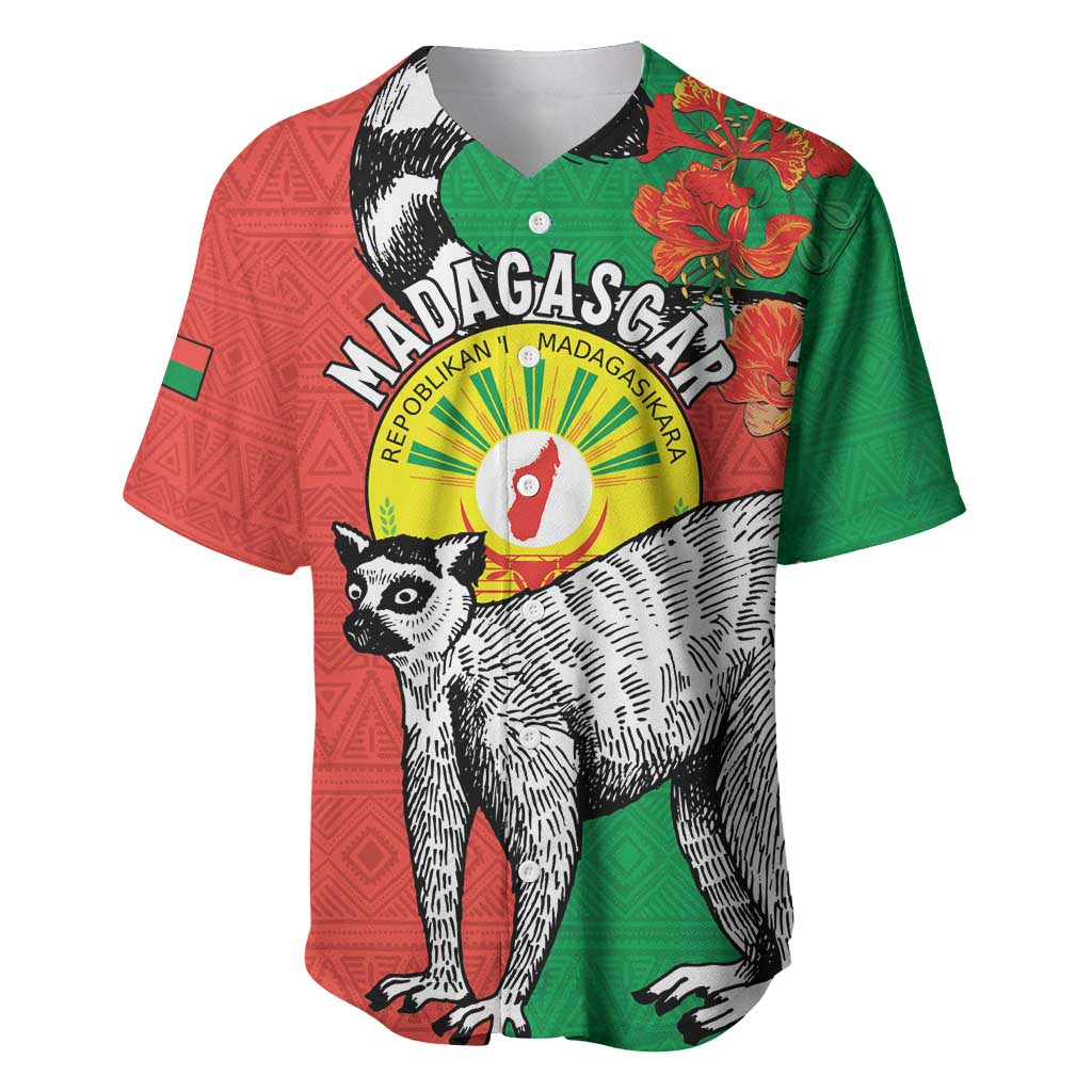 Happy Madagasikara Independence Day Baseball Jersey Ring-Tailed Lemur With Seal