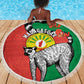 Happy Madagasikara Independence Day Beach Blanket Ring-Tailed Lemur With Seal