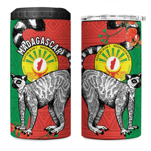 Happy Madagasikara Independence Day 4 in 1 Can Cooler Tumbler Ring-Tailed Lemur With Seal