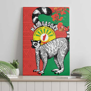 Happy Madagasikara Independence Day Canvas Wall Art Ring-Tailed Lemur With Seal