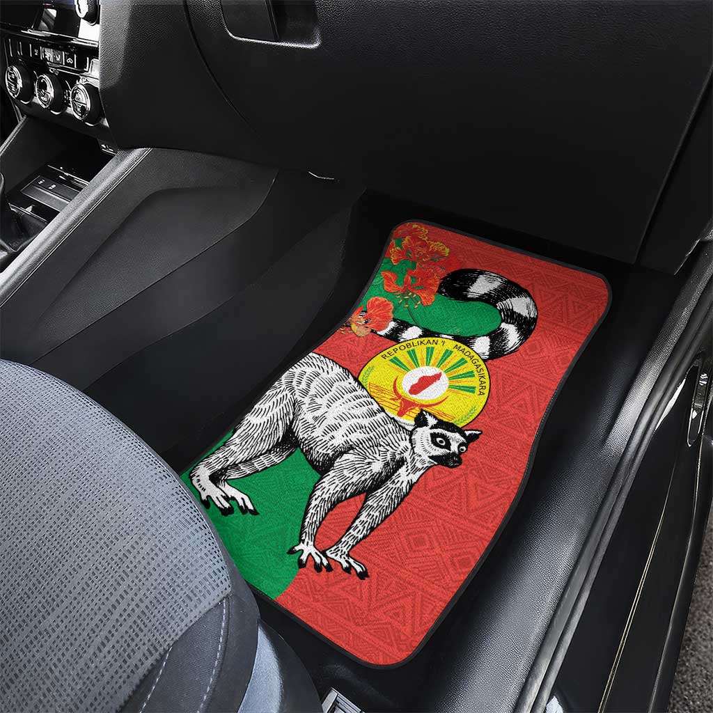 Happy Madagasikara Independence Day Car Mats Ring-Tailed Lemur With Seal