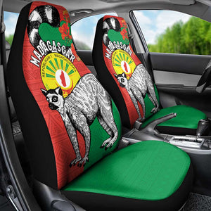 Happy Madagasikara Independence Day Car Seat Cover Ring-Tailed Lemur With Seal