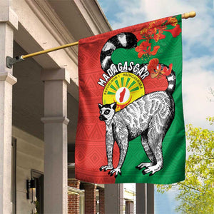 Happy Madagasikara Independence Day Garden Flag Ring-Tailed Lemur With Seal
