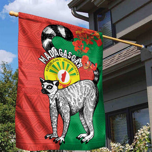 Happy Madagasikara Independence Day Garden Flag Ring-Tailed Lemur With Seal