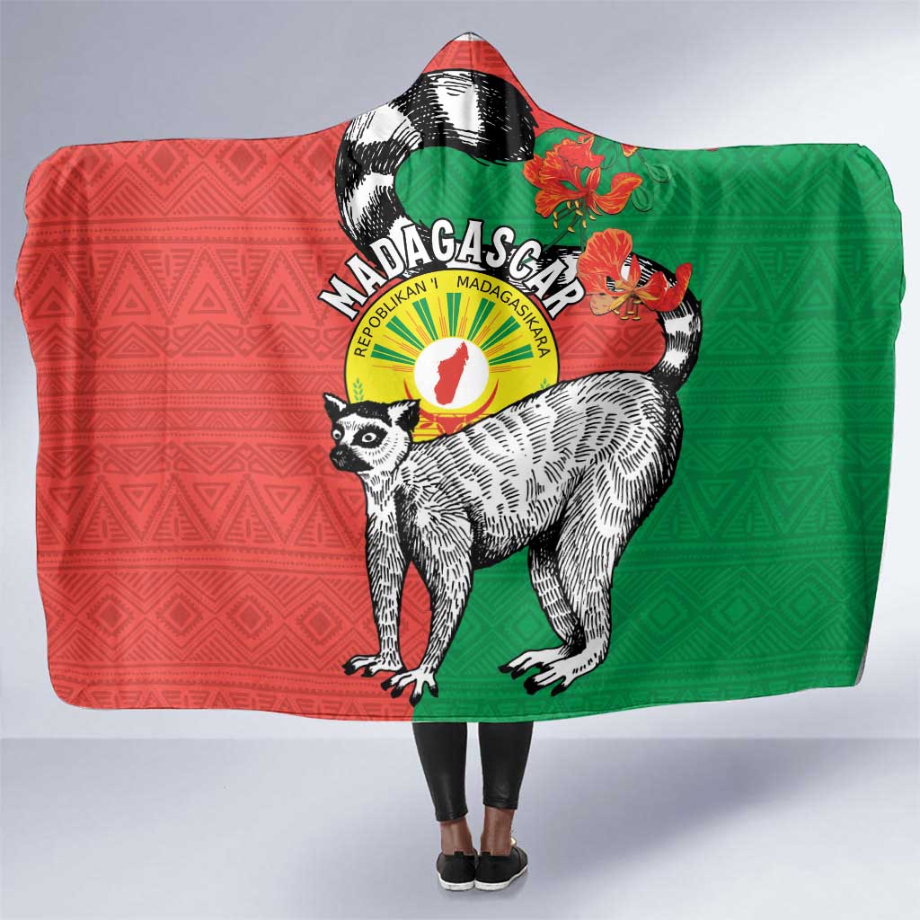 Happy Madagasikara Independence Day Hooded Blanket Ring-Tailed Lemur With Seal