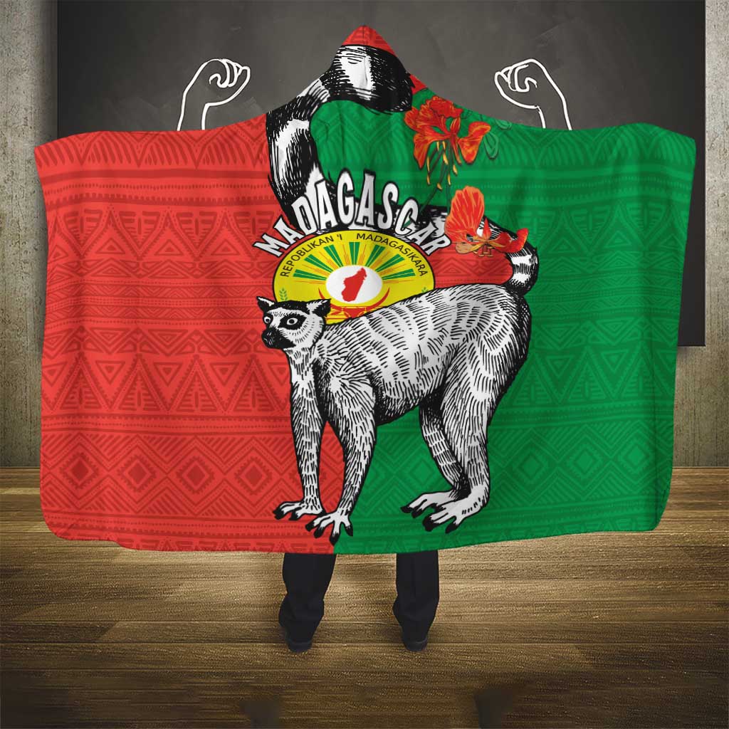 Happy Madagasikara Independence Day Hooded Blanket Ring-Tailed Lemur With Seal