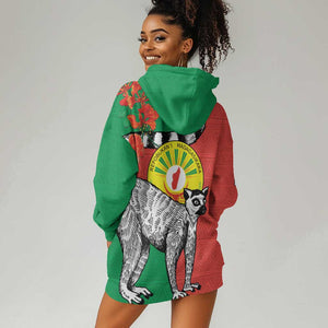 Happy Madagasikara Independence Day Hoodie Dress Ring-Tailed Lemur With Seal